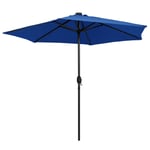 Parasol D'extérieur Avec Led Et Mât En Aluminium 270 Cm Bleu Helloshop26 02_0008076