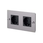 Buster + Punch - EU 2G Socket Schuko Type F Steel - Annet belysningstilbehør - Sølv