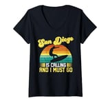 Womens San Diego Is Calling Must Go California V-Neck T-Shirt