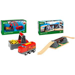 BRIO World Remote Control Toy Train Engine for Kids Age 3 Years Up & World Collapsing Bridge for Kids Age 3 Years Up - Compatible With All Railway Train Sets