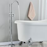 Chrome Floor Mounted Free Standing Bathtub Faucet Shower Tub Filler Mixer Tap UK