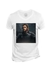 T-Shirt Homme Col V Metal Gear Solid Big Boss Jeux Video