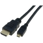 Adnauto - Cable hdmi 1.4 prise male micro hdmi prise male 1m - Noir