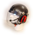 ICARO TZ Hjälm för ATV- /skoterkörning och paramotorflygning med hörselkåpor. + Peltor WS Alert XP-Röd-XL