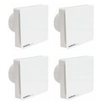 4 x Manrose QF100TX5CON Conceal X5 Zone 1 Quiet Extractor Fan 100mm with Timer