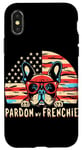 Coque pour iPhone X/XS Bouledogue français Pardon My Frenchie America Retro Sunset Dog