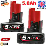 2X For Milwaukee M12 12V Battery XC 5.0 Ah Li-ion High Capacity M12B6 48-11-2460