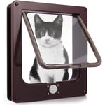 Chatière pour Chat, Chatière Imperméabiliser avec verrou Rotatif à 4 Voies pour Chat, Petit Chien, Facile à Installer et à Utiliser, Version