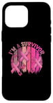 Coque pour iPhone 16 Pro Max Ruban rose « Im A Survivor » pour la sensibilisation au cancer du sein