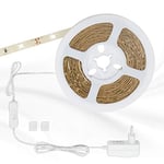 BRILONER Leuchten - LED Band 5m, LED Strip autocollant, LED Streifen inkl. Ein-/Ausschalter, 16.5 Watt, 150x LED weiß, IP20, 2261-150P, 500 x 0.8 x 0.2 cm