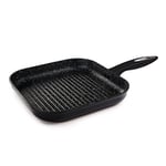 Zyliss E980067 Ultimate Non-Stick Grill Pan/Griddle Pan | 26cm/10in | Forged Aluminium | Black | Rockpearl Plus Non-Stick Technology | Suitable For All Hobs | 10 Year Non-Stick Guarantee