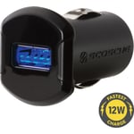 Scosche reVOLT Oplader til bil (10-16V) med USB-udgang, Fast Charge, Sort