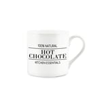 Minimalist Hot Chocolate Mug - Simplistic Black & White Bone China Cup Gift