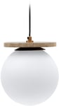 Malachi, Pendel lampe, hvid, H24x20x20 cm, glas