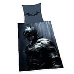 Herding Parure de lit Batman, Housse de Coussin env. 80x80 cm, Housse de Couette env. 135x200 cm, avec Fermeture éclair de marque facile, 100% coton, Renforcé