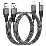 Câble iPhone [1M+1M/Lot de 2],Cable Chargeur iPhone Certifié MFi,Câble Lightning Cable iPhone USB Nylon Cordon iPhone Fil Chargeur iPhone Rapide pour Apple iPhone 14 13 12 11 Pro Max XS XR 8 7 6 iPad