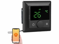 Thermostat connecté pour chauffage au sol avec capteur externe - noir