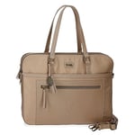 joumma bags,s.l. El Poulain Lana Porta traire 15.6", Beige, 40x30x5 cm, Polyester et PU, beige, Mallette pour ordinateur portable