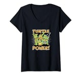 Teenage Mutant Ninja Turtles Retro Chalk Turtle Power Crew V-Neck T-Shirt