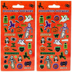 Halloween Sparkly Reusable Stickers | Perfect for Craft Activities for Children and Adults | Reusable on Non-Porous Surfaces (Pack of 2)