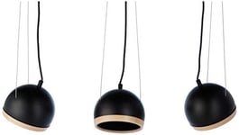 Homemania Lampe à Suspension, métal, Noir, Bois