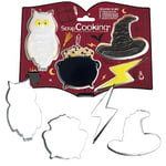 ScrapCooking - 4 Emporte-Pièces Sorcier - Découpoirs à Biscuits en Inox - Moules pour Petits Gâteaux - Accessoires Pâtisserie Anniversaire Magie Halloween - 2071