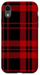 iPhone XR Red And Black Striped Plaid Print Pattern Case