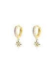 SINGULARU - Boucles d'oreilles Polar Star Sparks or - Boucles d'oreilles en argent Sterling 925 avec finition plaqué or 18 K - Boucles d'oreilles fermoir anneau - Bijoux pour Femme