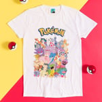 Official Pokemon Characters White T-Shirt : XXL,3XL,4XL,5XL