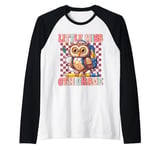 Little Miss Sixth 6th Grade Back To School Owl Girls Kids Raglan Baseball Tee