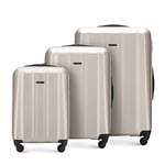 WITTCHEN Travel Suitcase Carry-On Cabin Luggage Hardshell Made of Polycarbonate with 4 Spinner Wheels Combination Lock Telescopic Handle Cruise Line Set of 3 suitcases Champagne