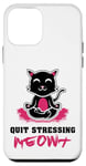 Coque pour iPhone 12 mini Quit Stressing Meowt Siège de méditation en lotus pour chat