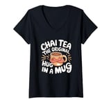 Womens Chai Tea The Original Hug In A Mug Tea Ritual V-Neck T-Shirt