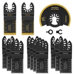 Outil Multifonction Lame de Scie Oscillante,13pcs Lame Outil Multifonction Oscillants Universelle Accessoires Kit Compatible pour Plastique,Bois,Métal,Fein,Dremel,Bosch,Makita,Dewalt.[W591]