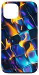 Coque pour iPhone 13 Art abstrait psychédélique bleu électrique futuriste