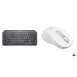 Logitech MX Keys Mini Minimalist Wireless Illuminated Keyboard, Compact, Bluetooth & Signature M650 L Left Wireless Mouse - For Large Sized Left Hands