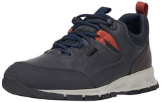 Geox Homme U DELRAY B ABX B Chaussure, NAVY/DK ORANGE, 40 EU