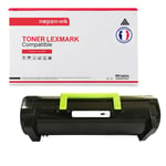 NOPAN-INK - x1 Toner - 502XE 602HE (Noir) - Compatible pour Lexmark MS610 MX610de MX611dfe MX611dte MS410d MS410dn MS415dn MS510dn MS610de MS610dn MS610dte MX310dN MX410de MX510de MX511de MX511dhe MX