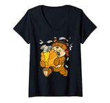 Womens Native American Bear Money Honey Clothing Men Christmas Gift V-Neck T-Shirt