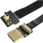 Cablemarkt - Câble hdmi plat fpv de 20 cm avec connexion hdmi-a mâle à micro D-mâle à angle droit