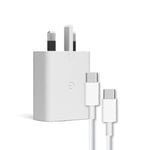 Official Google Pixel 9 9 Pro XL 30W USB-C Fast Charger & 1m USB-C Cable White