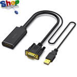 VGA  to  HDMI  Adapter ,  1080P  Converter  with  Audio  from  Computer / Laptop