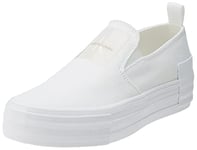 Calvin Klein Jeans Femme Bold Vulc FLATF Slipon WN YW0YW01040 Baskets vulcanisées, Blanc (Bright White), 39 EU