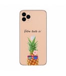 Coque Iphone 11 ananas lunettes personnalisee fleur transparente