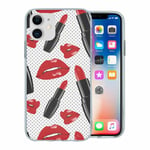 For Apple Iphone 11 Silicone Case Make Up Lipstick Pattern - S9061