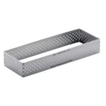 De Buyer - Cercle à tarte rectangle VALHORNA en inox perforé - 12 x 4 x 2 cm - Fabriqué en France, Technologie AIR SYSTEM, Micro-Perforations pour Cuisson Rapide et Homogène pour Résultats Croustillants