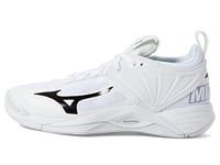 Mizuno 2 Wave Momentum 0850 Chaussures de Volley-Ball pour Femme Taille 8 1/2, Blanc/Noir, 39 EU