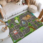 Child Playmat Highway Simulated City Traffic Area Rug Carpet Non-slip Floor Mat