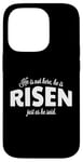 Coque pour iPhone 14 Pro He Is Not Here He Has Risen Bible Verse Femme Christian Girl