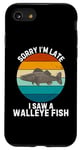 Coque pour iPhone SE (2020) / 7 / 8 Poisson doré vintage Sorry I'm Late I Saw A Walleye Fish